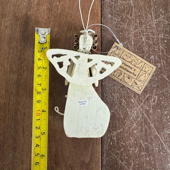 Hanna's handiworks Rustic Wood and Metal Angel Ornament - Picture 3 of 4